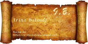 Iritz Bulcsú névjegykártya